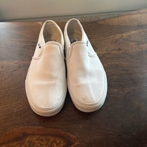 Vans White Slip-On Sneakers